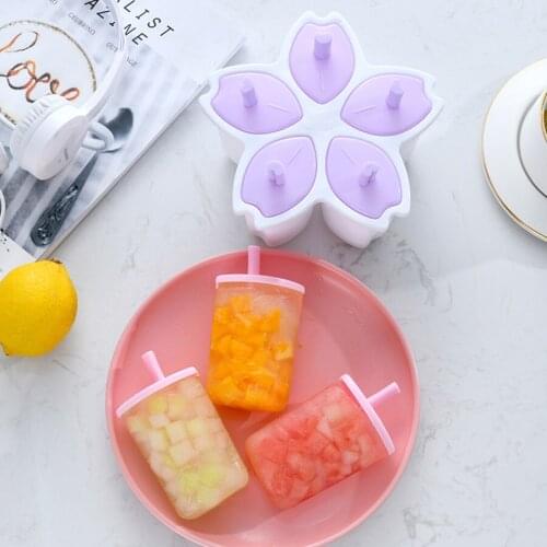 Homemade Food Grade Silicone Ice Cream Molds 2 Size Ice lolly Moulds Freezer Ice cream bar Molds Maker With Popsicle Sticks