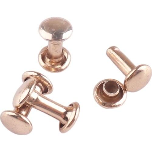 100sets Double Cap Rivets 10*6mm Gold Stud Nail Spike Bag Belt Shoes Garment and Metal Tool For DIY Leather craft sewing