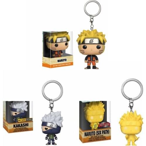 Funko Naruto SIX PATH KAKASHI Action Toy Figures Keychain Glows in The Dark Hot Topic JP Anime Pocket Keyring Car Bag Toys