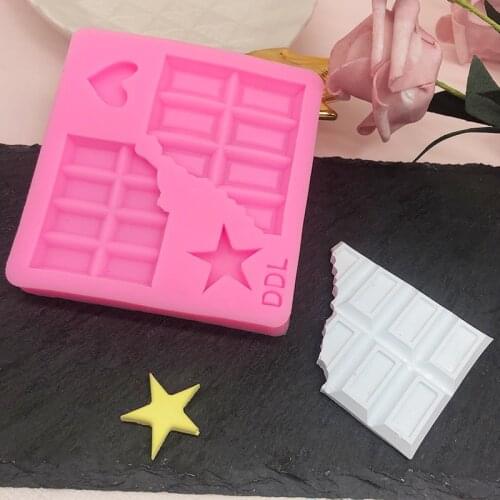 Chocolate block molding silicone mold chocolate fondant cake decoration baking tool drop glue candle soap resin mould