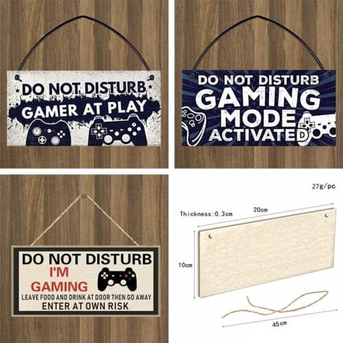 Do Not Disturb Gamer Gaming Sign Blue Door Hanger Sign Man Cave Bedroom Plaque Birthday Son Brother Dad Home Decor