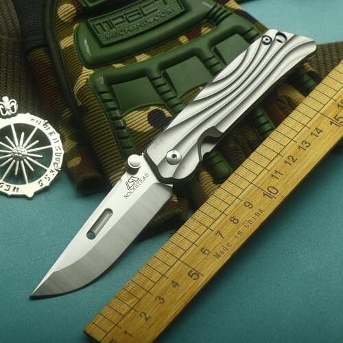 ROCKSTEAD high hardness pocket knife Japan AUS10 blade titanium alloy handle outdoor sharp pocket knife EDC tool tactical knife