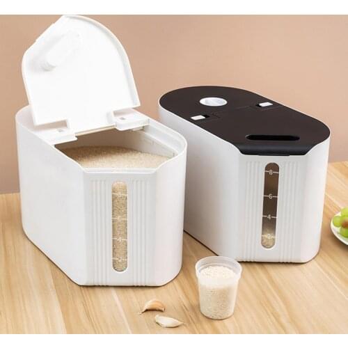 Kitchen Metering Rice Keep Fresh Storage Box Moisture-proof Home Food Flour Barrel Bucket Supplies