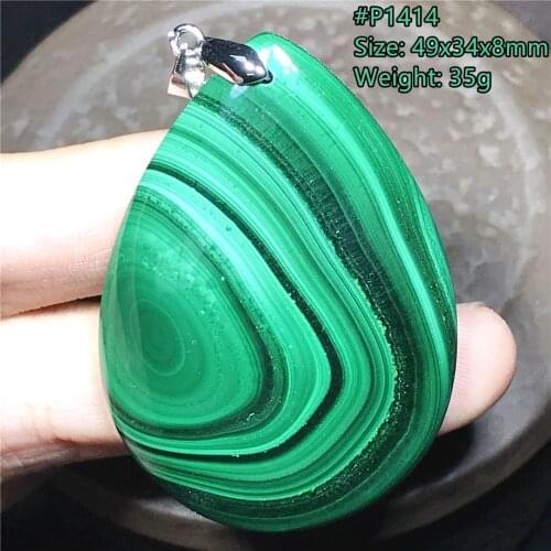 Top Natural Green Malachite Pendant For Women Lady Man Crystal Water Drop Beads Silver Gemstone Chrysocolla Stone Jewelry AAAAA