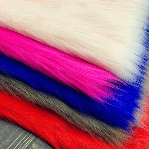 Multicolor imitation fox fur plush fabric long wool fabric for sewing clothes home textile Fur Fabric 1MX1.8M