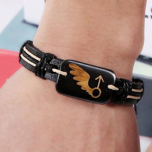 Fashion bracelet new retro punk artificial leather braided rope men and women couple bracelet jewelry gift