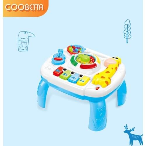 Infants Musical Instrument Learning Table Baby Early Educational Kids Study Activity Center Music Puzzle Game Piano Drums Toys