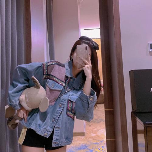 New Fashion Womens Denim Jacket Streetweer Short Coat