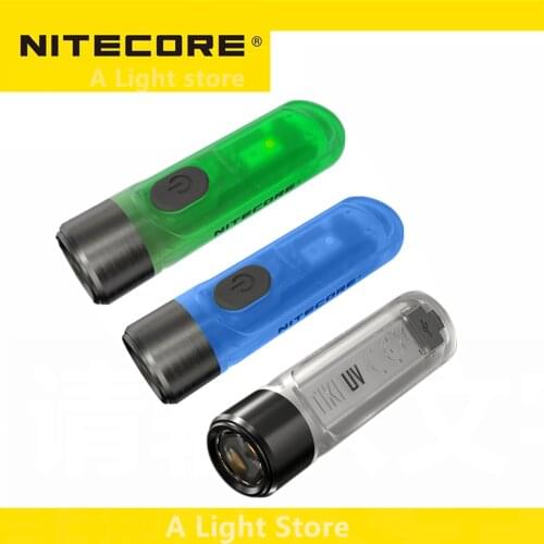 Original NITECORE TIKI UV keychain light TIKI GITD 300 Lumens MINI futuristic keychain light USB Rechargeable EDC flashlight
