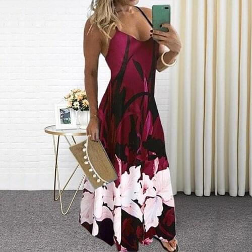 V-neck spaghetti strap robe women dress fashion long sleeveless summer dress woman pullovers casual vestido de mujer