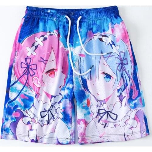 Beach Shorts Anime Zero Ram Rem Shorts Kara Hajimeru Isekai Seikatsu Underwears Men Women Adult UnderPants Anime