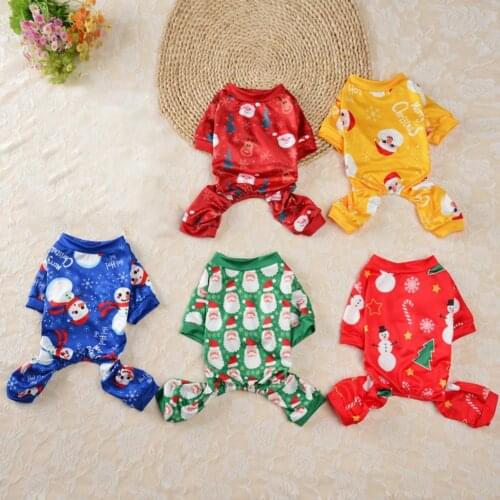Four-leg Lovely Pet Dogs Pajamas Costume Comfortable Pet Clothes Adorable for Christmas