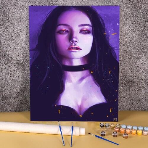 Cartoon Girl Woman Paint By Numbers Kit Acrylic Paints 40*50 Painting On Canvas Decorative Paintings Crafts For Handiwork