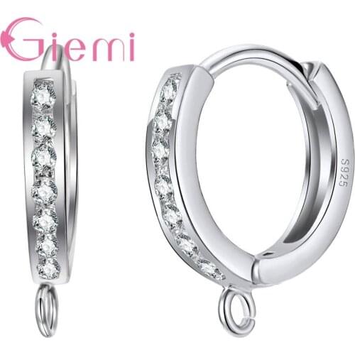 Glittering Fashion Brand 925 Sterling Silver Austrian Crystal Jewelry Earrings Connector DIY Accessories Making Accessory