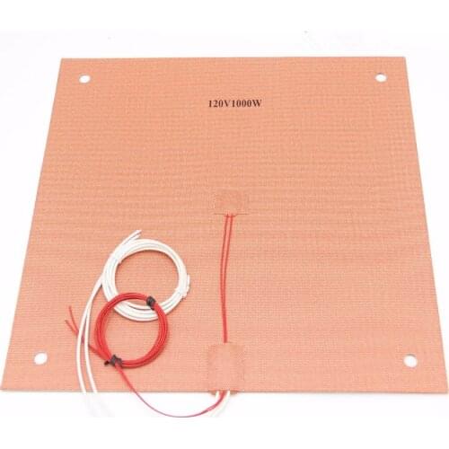 Funssor 120/220V 1000W Silicone Heater heated bed 400x400mm for Creality CR-10 S4 3D Printer Silicone Heater Pad Bed with Holes
