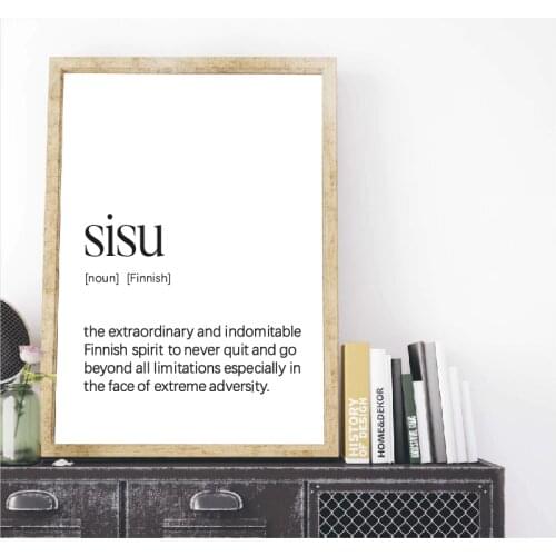 Sisu Definition Quote Print Finnish Gift Finland Home Decor Scandinavian Nordic Poster Canvas Painting Living Room Decoration