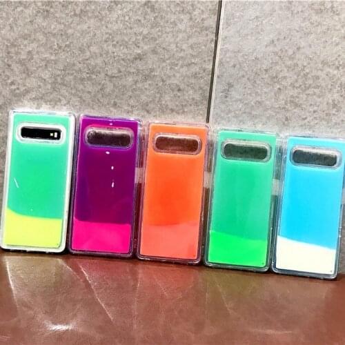 Luminous Neon Sand Phone Case for Samsung Galaxy S8 S9 S10 Plus S10e Note 9 8 Glow In The Dark Liquid Glitter Quicksand Case
