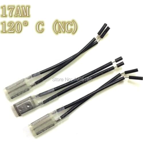 10PCS 17AM Motor Thermal Protection Device 17AM031A5 120 Degree Normally Closed (NC)Thermostat KLIXON Temperature Control Switch