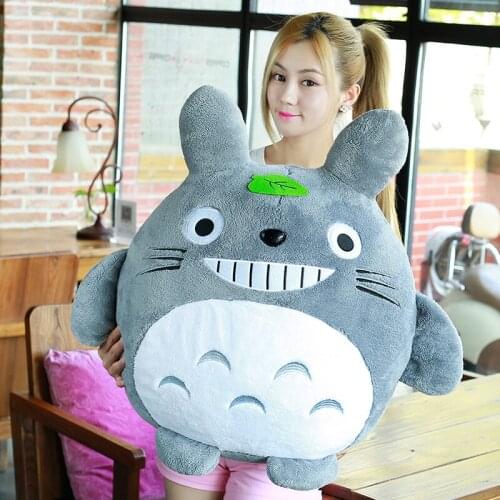 Totoro Plush Toy Cute Plush Cat Japanese Anime Figure Doll Large Size Soft Totoro Pillow Kids Birthday Christmas Gift