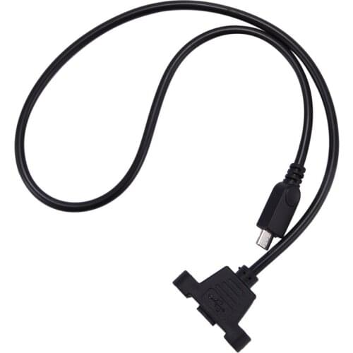 Micro-USB 5Pin Male to Female w/Screw Hole Panel Mount Extention Cable