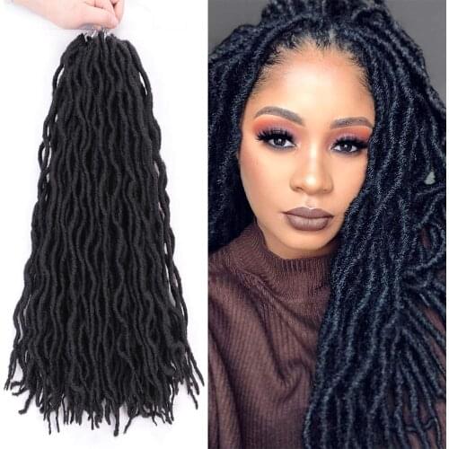 Kong&Li Curly Dreadlocks Faux Locs Crochet Braids Hair Extension Synthetic Brading Hair Nu Locs Crochet Hair For Women