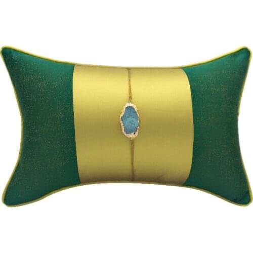 Gold Green Pillow CaseNatural Gem Luxury Decorative Living Room Cushion Covers Pillowcase Waist Pillows 30x50cm