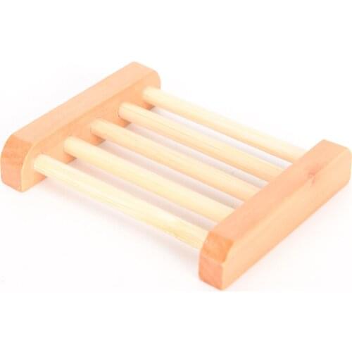 1PCS Trendy Wooden Soap Dishes Natural Wood Soap Box Bath Holder Soap Ecological Care Trapezoid Soap Dish