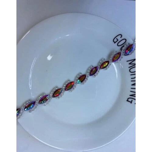 1 Yard Fashion Bridal Pearl Tassel Trimmings Dangle Crystal Rhinestone Bead Chain Diy Wedding Dress Headwear Shoes Decorations 5