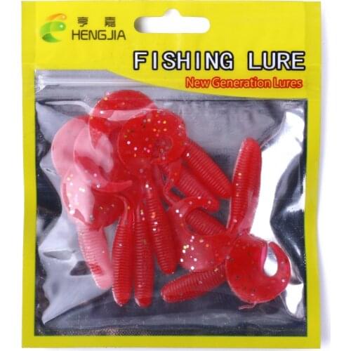 10pcs Jig Head Soft Bait 65mm 2g Silicone Worm Shad Vivid Grubs Fishing Lure Pesca Artificial Soft Lures for Fishing