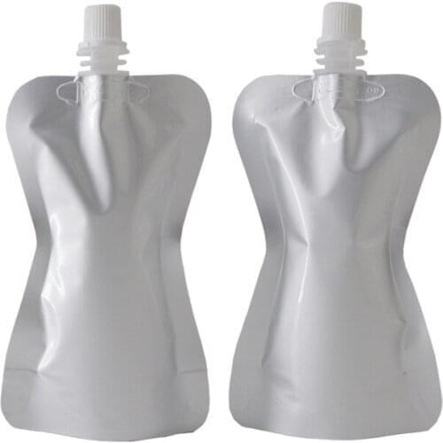 2000Pcs/Lot 100ml Clear Silver Stand Up Spout Bag Plastic Aluminum Foil Beverage Packaging Juice Drink Jelly Pack Doypack Bag