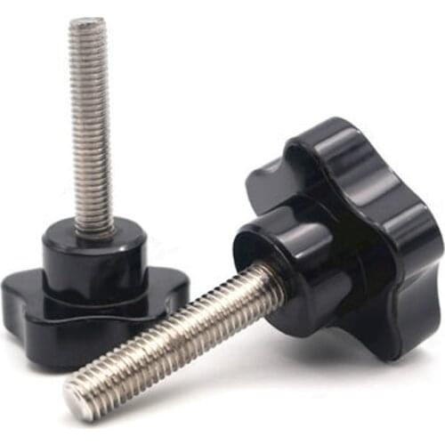 4pcs M5 five stars Torx handle screws star shape bakelite T&TX adjust hand screw plastic handwheel knob bolt 10mm-60mm long