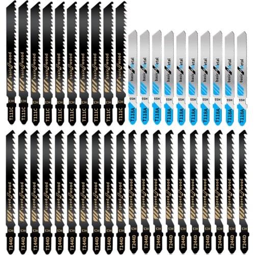 40PCS Jig Saw Blade Woodworking Saw Blade T144D/T244D/T118A/T111C Cutting Tools Suitable For Wood Metal Cuttin