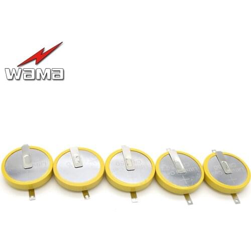 50pcs/lot CR2450 Button Cell Battery 3V 180 degree 2 Feet Welding Solder Pins Bluetooth Watch Batteries