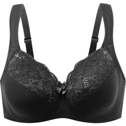 Womens Minimizer Full Coverage Underwire Bra Sexy Lace Comfortable Cushion Strap