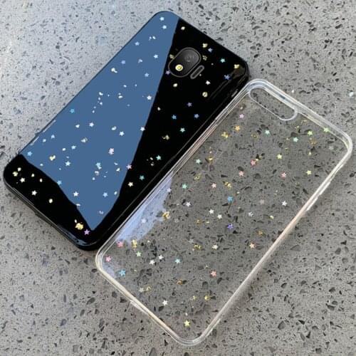 Gold Foil Stars Case For Samsung Galaxy A6 A8 Plus 2018 J2 Pro J4 J6 J8 J3 J7 A7 A9 2018 Cover Case