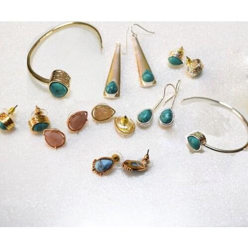 CSxjd Vintage earrings Natural stone Big circle Water droplets earring Jewelry