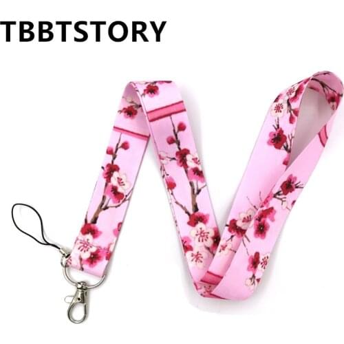 Plum Blossom Mobile Phone Straps Lanyard for Keys Keychain ID Card Badge Holder Neck Strap Keycord Webbing Ribbon Hang Rope
