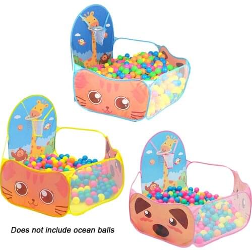 Baby Playground Bebe Ball Pit Dry Pool with Basketball Hoop Children’s Tent Portable Child Toys Playpen 1.2m