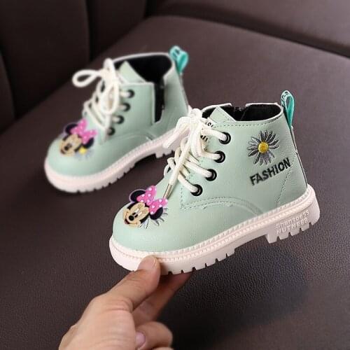 Disney children cartoon Mickey Mouse boys girls non-slip soft-soled short boots thick cotton shoes single shoes casual shoes