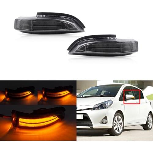 Smoked Dynamic Led Side Mirror Turn Signal Blinker Lights For Toyota Prius C Camry Corolla Avalon Yaris CHR Venza