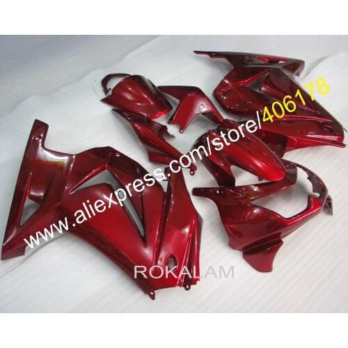 Injection Mold EX250 Fairing For Kawasaki ZX250R 2008-2012 Dark Red Bike Motorcycle Fairings Kit (Injection Molding)