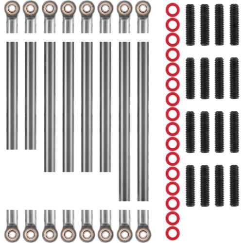 8pcs/lot Aluminum Alloy Link Rod Unassembled Kit 313MM Wheelbase for 1/10 RC Car Crawler Axial SCX10