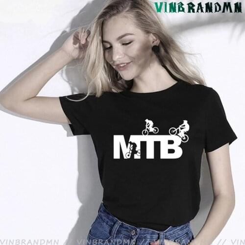 Summer Fashion MTB Logo Women T Shirt Short Sleeved O-Neck Cotton Tee Tops Mountain Biker Outdoor Sports Tshirts Mujer Camisetas