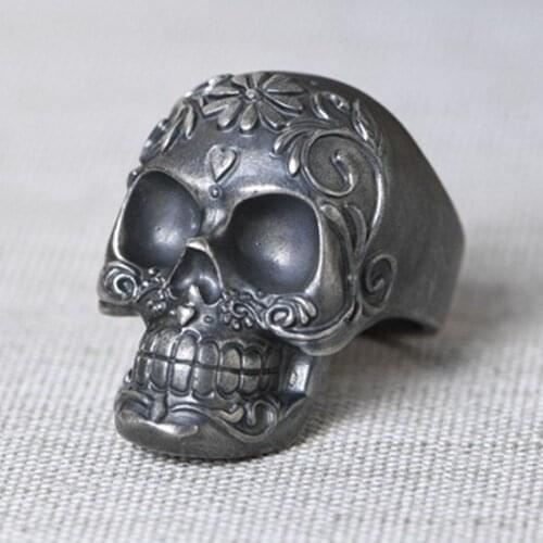 New 100% real S925 silver ring for man retro Thai silver skull fashion personality man ring