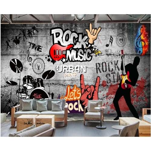 Custom mural 3d photo wallpaper Retro cement wall rock music bar KTV home decor living room wallpaper for wall 3 d in rolls