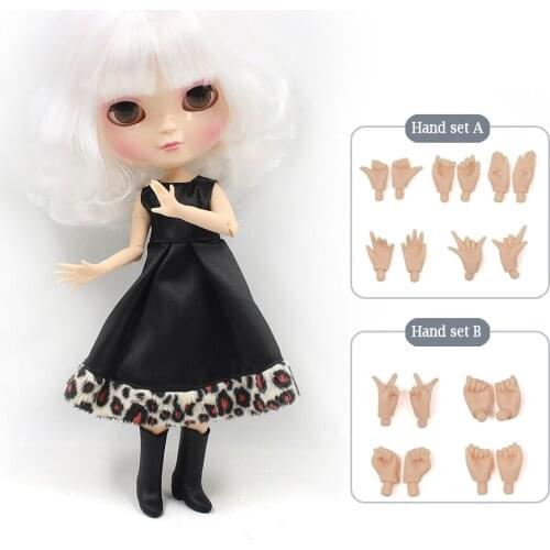NO.136 Cute ICY joint doll white hair articulation body including hand set AB Gift for girls