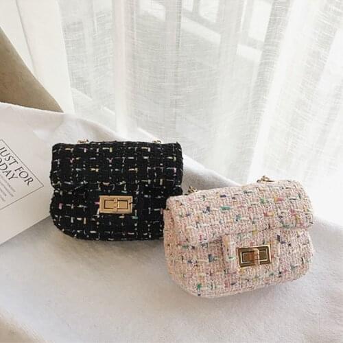 2020 New Haversack For Girl Kids Cute Beige&Black Cross Body Bag Children Party Bag