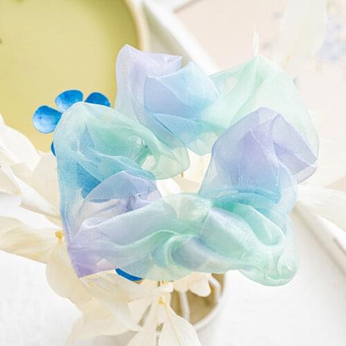 New Fashion Elastic Hair Bands Sweet Scrunchies Hair Ties Ponytail Holders Rubber Band Korean 2021 Tie-dyed Hair Rope Ha