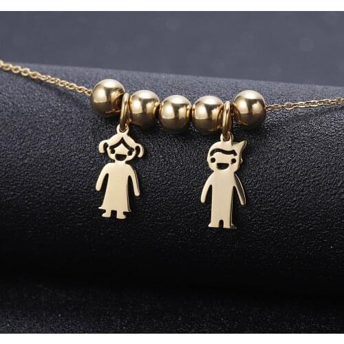 Custom Name Necklace Boy Girl Mom Family Necklaces Stainless Steel Jewelry Engraved Name Personalised Gift