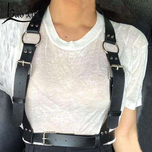 Punk Goth Body Corset Belt Suspenders Women Leather Garters Stocking Bondage Sculpting Harness Straps Corset Waistand Dress Belt